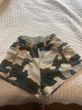 adidas Camo Lounge Shorts in Green and Tan